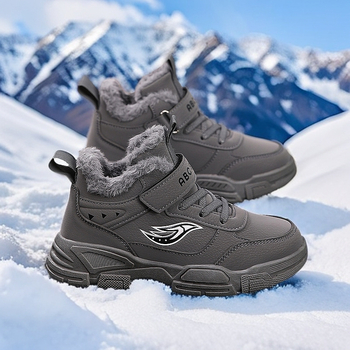 Bērnu Martins zābaki no ādas, bieza siltinājums, Velcro aizdare, pretslīdējoša zole, piemēroti vecumam 4–16 gadi