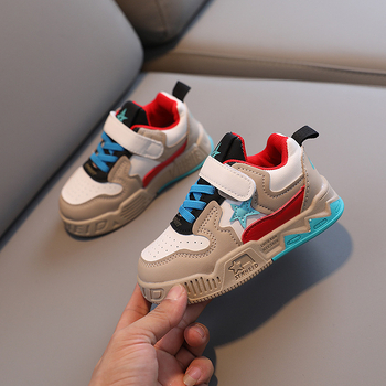 Bērnu Velcro kurpes – pretslīdēšana, izturīgas, PU augšdaļa, gumijas zole, zems augšdaļu profils, abstrakta raksts, pavasaris un rudens