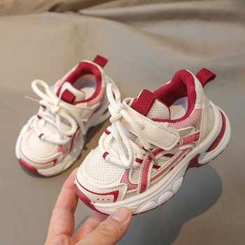 Unisex παιδικά παπούτσια τύπου dad shoes, με διαπνέσιμο επάνω από συνθετικό δέρμα, Velcro κλείσιμο, ελαφριά και αντιολισθητική σόλα