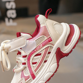 Unisex παιδικά παπούτσια τύπου dad shoes, με διαπνέσιμο επάνω από συνθετικό δέρμα, Velcro κλείσιμο, ελαφριά και αντιολισθητική σόλα