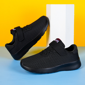 Παιδικά παπούτσια με πλέγμα για τρέξιμο, με σχέδιο καρτούν, διαπνέοντα, ελαφριά, κλείσιμο Velcro, για ηλικίες 7–16