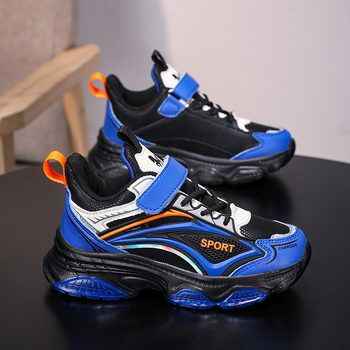 Παιδικά αθλητικά παπούτσια - επάνω μέρος από συνθετικό δέρμα, ελαφριά και ανθεκτικά, Velcro κλείσιμο, EVA σόλα, με ριγέ σχέδιο