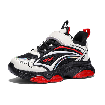 Παιδικά αθλητικά παπούτσια - επάνω μέρος από συνθετικό δέρμα, ελαφριά και ανθεκτικά, Velcro κλείσιμο, EVA σόλα, με ριγέ σχέδιο