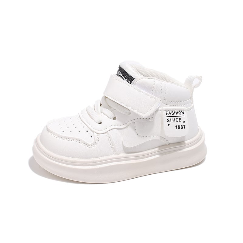 Bērnu augstās sneakers ar sintētisku ādu, PU zole, Velcro aizdare, piemērotas pavasarim un rudenim