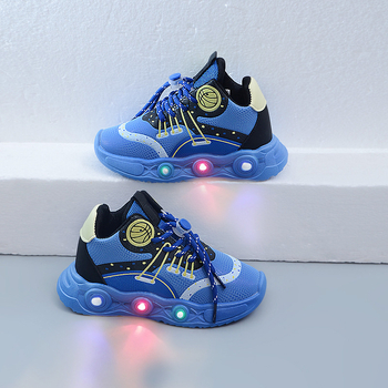 Unisex παιδικά παπούτσια LED με αισθητήρα, υφασμάτινο πάνω μέρος, σόλα EVA, αναπνέοντα και ελαφριά