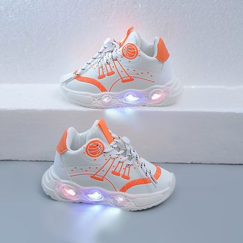 Unisex παιδικά παπούτσια LED με αισθητήρα, υφασμάτινο πάνω μέρος, σόλα EVA, αναπνέοντα και ελαφριά