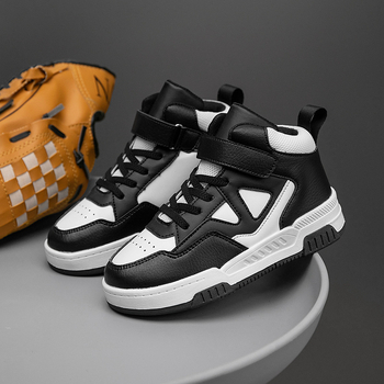 Παιδικά αθλητικά παπούτσια με διαπνοή και αδιάβροχο επάνω από τεχνητό PU, υψηλό άνω μέρος, Velcro κλείσιμο, σόλα TPR