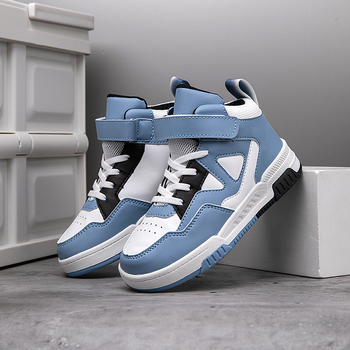 Παιδικά αθλητικά παπούτσια με διαπνοή και αδιάβροχο επάνω από τεχνητό PU, υψηλό άνω μέρος, Velcro κλείσιμο, σόλα TPR