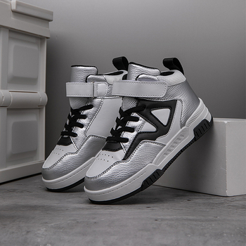 Παιδικά αθλητικά παπούτσια με διαπνοή και αδιάβροχο επάνω από τεχνητό PU, υψηλό άνω μέρος, Velcro κλείσιμο, σόλα TPR