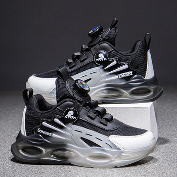 Παιδικά παπούτσια με διχτυωτό ύφασμα που αναπνέει, άνω μέρος από συνθετικό δέρμα, ελαφρύς μαλακός πάτος, αντιολισθητική σόλα, κλείσιμο με περιστρεφόμενη αγκράφα, Άνοιξη 2025