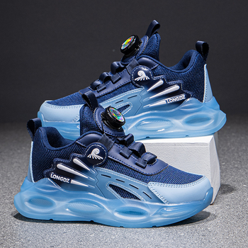 Παιδικά παπούτσια με διχτυωτό ύφασμα που αναπνέει, άνω μέρος από συνθετικό δέρμα, ελαφρύς μαλακός πάτος, αντιολισθητική σόλα, κλείσιμο με περιστρεφόμενη αγκράφα, Άνοιξη 2025