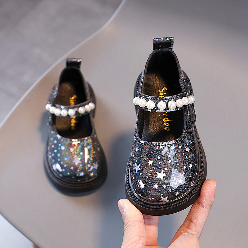 Meitenēm princeses kurpes - augšējā daļa no mikrošķiedras ādas, Velcro aizdare, PU iekšējā odere, gumijas zole, 2025. gada pavasaris