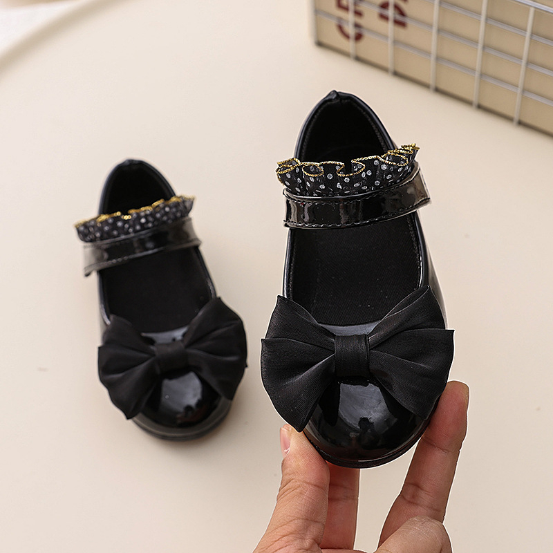 Lányoknak szóló hercegnőcipő Velcro zárás, PU felső rész, gumírozott talp, puha talp, tavasz–ősz