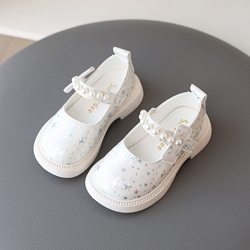 Lányoknak készült bőrcipő Velcro zárással, felső rész microfibér, PU belső talp, gumírozott csúszásmentes talp, 2–6 éveseknek, 2025 tavasz