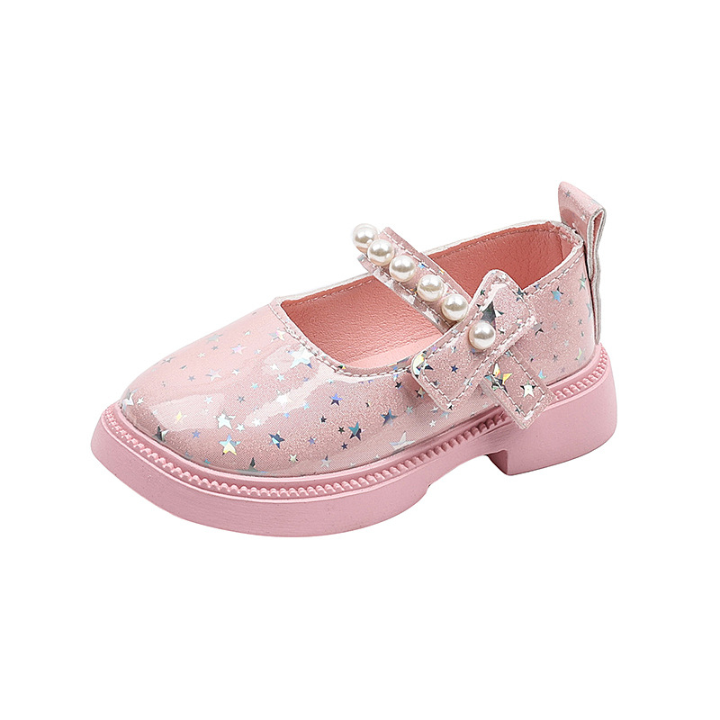 Lányoknak készült bőrcipő Velcro zárással, felső rész microfibér, PU belső talp, gumírozott csúszásmentes talp, 2–6 éveseknek, 2025 tavasz