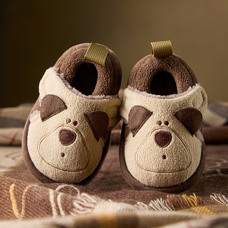 Happy Mary bērnu iekšējās čības, augšējais materiāls towel velvet, raksts dzīvnieku, zole no TPR, Velcro aizdare, vecums 1–6 gadi