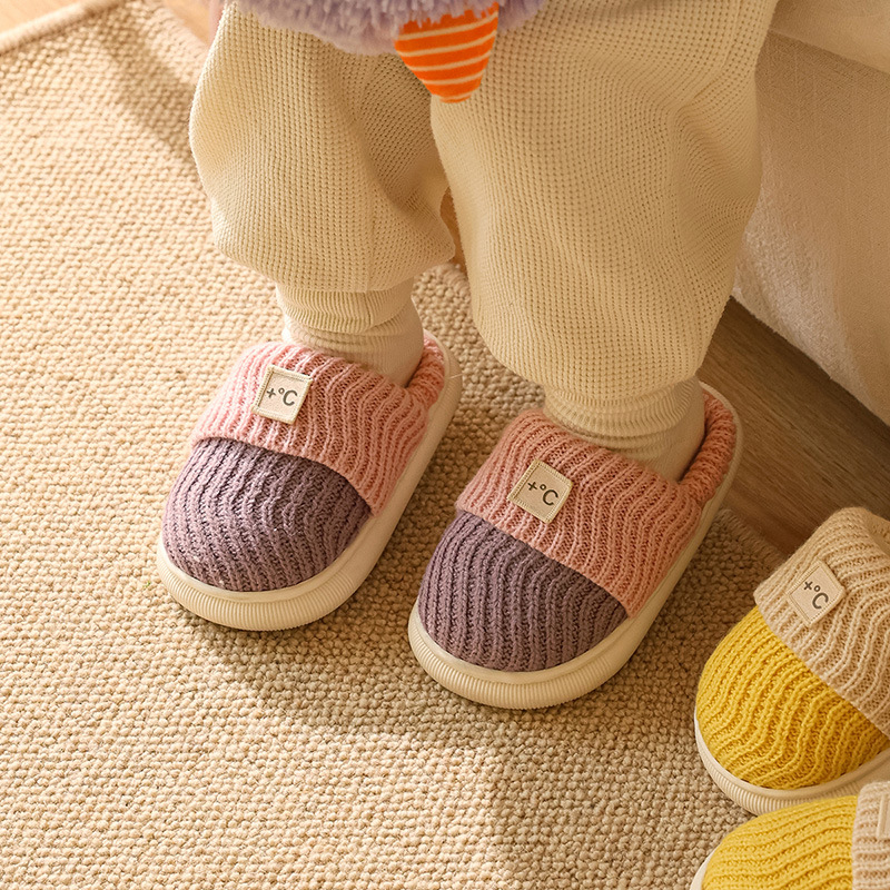 Unisex bērnu kokvilnas čības - ziemas iekšējās kurpes, adītais augšdaļa, PVC zole, pretslīdēšana, sānu šuves, japāņu stils, vecums 4-16 gadi