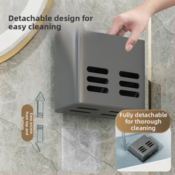 Ράφι αποθήκευσης μπάνιου, τοίχο-κρεμάστρα, χωρίς τρύπες, πλαστικό, μινιμαλιστικό στυλ, μονόροφο