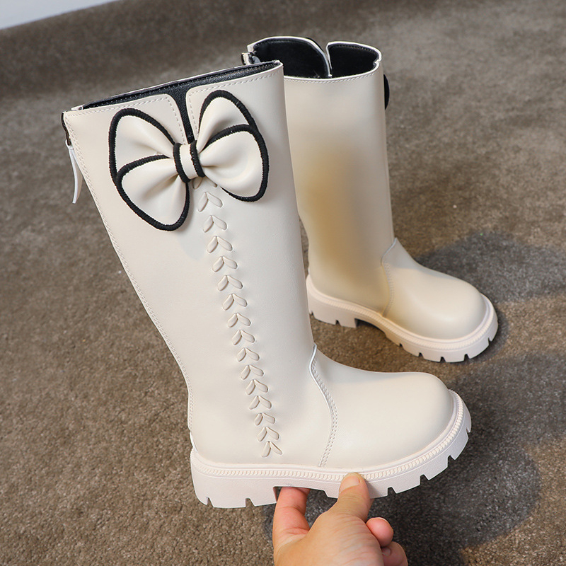 Gyermek Martin csizma fleece béléses, térdig érő, oldalsó cipzárral, PU felső rész, gumitalp