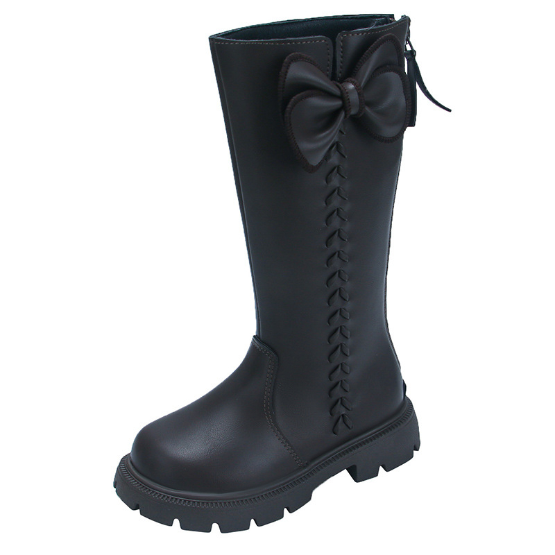 Gyermek Martin csizma fleece béléses, térdig érő, oldalsó cipzárral, PU felső rész, gumitalp