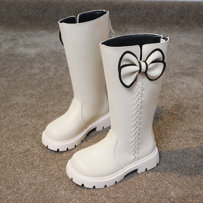 Gyermek Martin csizma fleece béléses, térdig érő, oldalsó cipzárral, PU felső rész, gumitalp