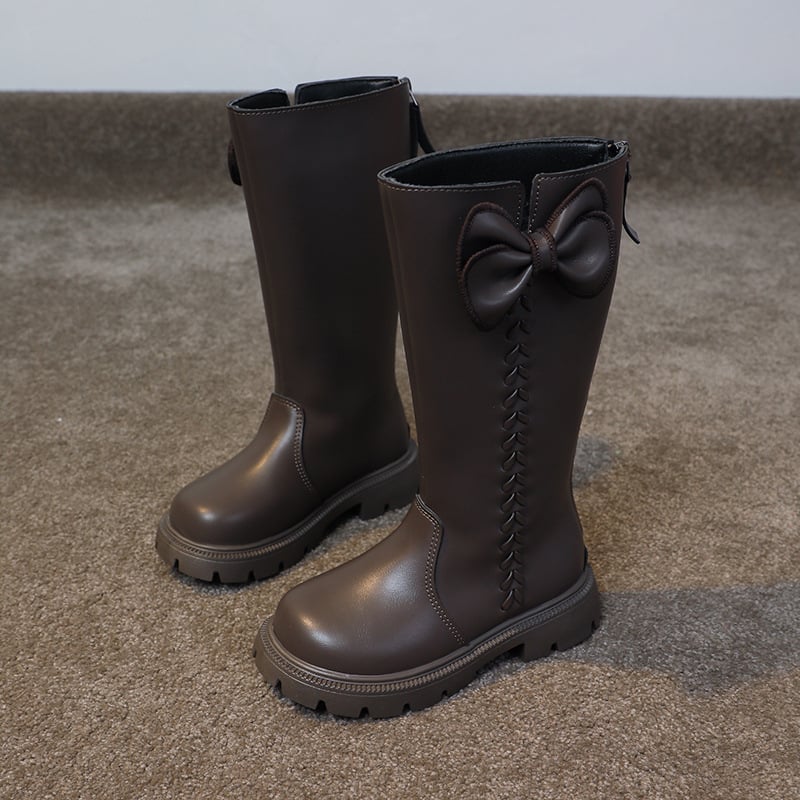 Gyermek Martin csizma fleece béléses, térdig érő, oldalsó cipzárral, PU felső rész, gumitalp