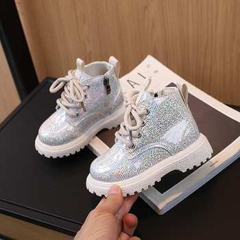 Gyerekeknek szóló Martin csizma lányoknak – felső rész szintetikus bőrből, oldalsó cipzár, alacsony szár, PVC talp, ősz–tavasz