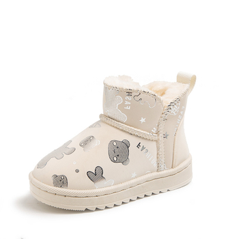 Bērnu potītes zābaki ar karikatūras stilu, fleece iekšējā odere un siltu kokvilnu, augšējais materiāls – sintētiskā āda, vecuma grupa 4-6 gadi