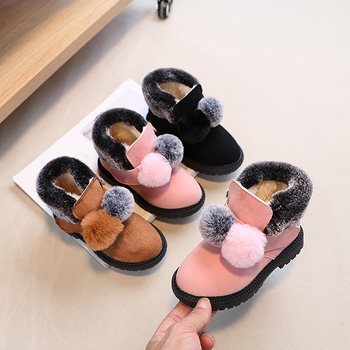 Meitenēm sniega zābaki ar flises odere, siltas un vieglas, Velcro aizdare; augšdaļa: mākslīgā āda, zole: TPR, vecums 1–6 gadi