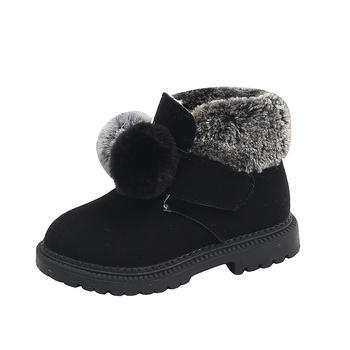 Meitenēm sniega zābaki ar flises odere, siltas un vieglas, Velcro aizdare; augšdaļa: mākslīgā āda, zole: TPR, vecums 1–6 gadi