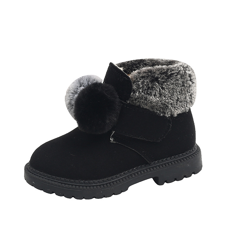 Meitenēm sniega zābaki ar flises odere, siltas un vieglas, Velcro aizdare; augšdaļa: mākslīgā āda, zole: TPR, vecums 1–6 gadi