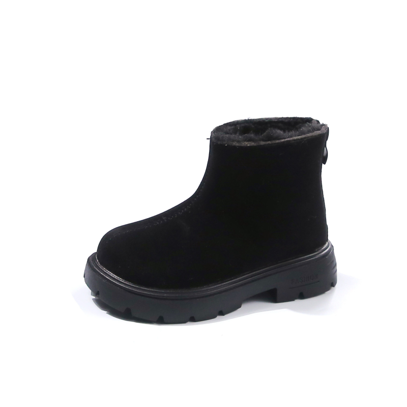 Bērnu ziemas zābaki no mākslīgās ādas, fleece odere, aizmugurē rāvējslēdzējs, ikdienas stils, vecuma grupa 1–12 gadi, ziemas izlaidums 2024