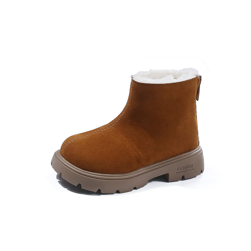 Bērnu ziemas zābaki no mākslīgās ādas, fleece odere, aizmugurē rāvējslēdzējs, ikdienas stils, vecuma grupa 1–12 gadi, ziemas izlaidums 2024