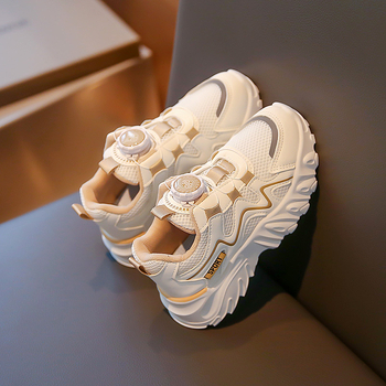 Παιδικά παπούτσια με περιστροφικό κουμπί, άνω μέρος από δίχτυ, σόλα καουτσούκ, για παιδιά 7–16 ετών