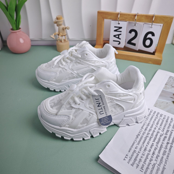 Παπούτσια τύπου dad shoes για παιδιά, επάνω μέρος PU+mesh, σόλα από καουτσούκ, αναπνέοντα, αντιολισθητικά, κατάλληλα για ηλικίες 4–16 ετών