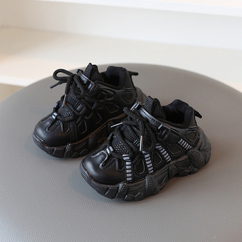 Παιδικά παπούτσια τύπου dad shoes με διαπνέον πάνω μέρος από δίχτυ, Velcro κούμπωμα, σόλα από καουτσούκ με αντιολισθητική σχεδίαση, για παιδιά 1–6 ετών, κατάλληλα για άνοιξη και φθινόπωρο, κυκλοφόρησε φθινόπωρο 2024