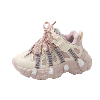 Παιδικά παπούτσια τύπου dad shoes με διαπνέον πάνω μέρος από δίχτυ, Velcro κούμπωμα, σόλα από καουτσούκ με αντιολισθητική σχεδίαση, για παιδιά 1–6 ετών, κατάλληλα για άνοιξη και φθινόπωρο, κυκλοφόρησε φθινόπωρο 2024