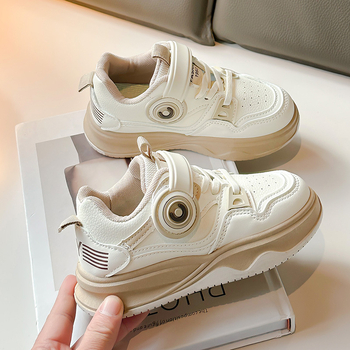 Παιδικά αθλητικά παπούτσια για τρέξιμο, πάνω μέρος από συνθετικό δέρμα, αδιάβροχα, αντιολισθητικά, ανθεκτικά στη φθορά, σόλα PVC, Velcro κούμπωμα, μοτίβο color-block, για ηλικίες 4–12 ετών, για όλες τις εποχές.