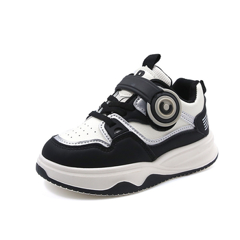 Παιδικά αθλητικά παπούτσια για τρέξιμο, πάνω μέρος από συνθετικό δέρμα, αδιάβροχα, αντιολισθητικά, ανθεκτικά στη φθορά, σόλα PVC, Velcro κούμπωμα, μοτίβο color-block, για ηλικίες 4–12 ετών, για όλες τις εποχές.