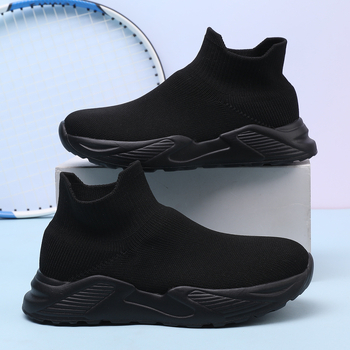 Παιδικά υψηλά sneakers με πλεκτό πάνω μέρος, διαπνοή και ελαφρά, ύφασμα πάνω, EVA αντιολισθητική σόλα; για ηλικίες 4–16 ετών