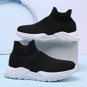 Παιδικά υψηλά sneakers με πλεκτό πάνω μέρος, διαπνοή και ελαφρά, ύφασμα πάνω, EVA αντιολισθητική σόλα; για ηλικίες 4–16 ετών