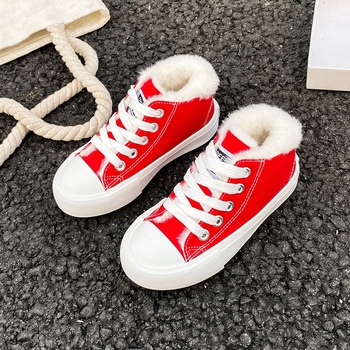 Auduma bērnu apavi ar augstu augšdaļu un flīsa iekšējā odere, biezas ziemas kurpes ar gumijas zoli, 4–12 gadu vecumam