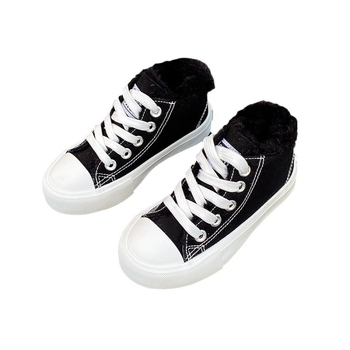 Auduma bērnu apavi ar augstu augšdaļu un flīsa iekšējā odere, biezas ziemas kurpes ar gumijas zoli, 4–12 gadu vecumam