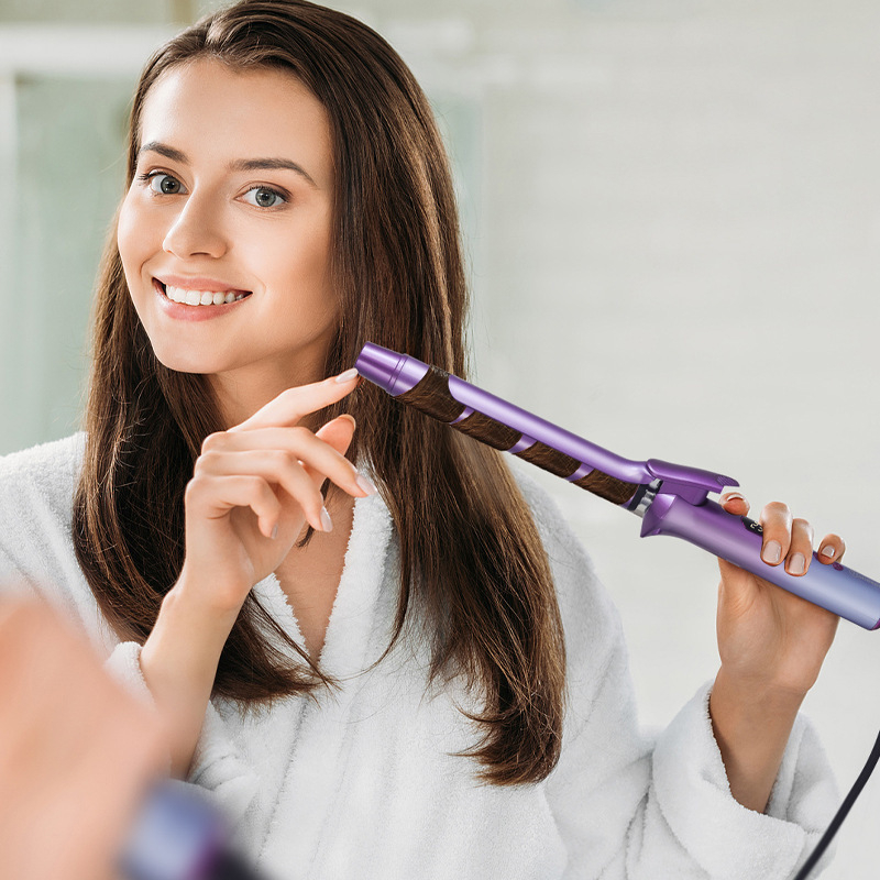 Matu curling vārpsta ar keramikas apkures elementu, 65W, 100-240V, digitālais displejs ar temperatūras kontroli, HATTEKER