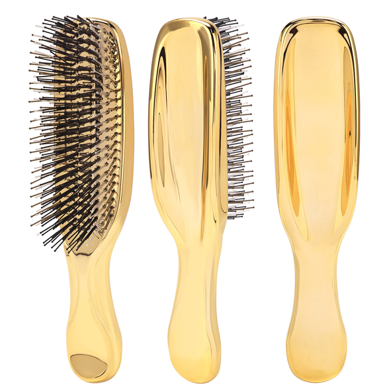 Wangxin elektroplatált ABS hajkefe nedves és száraz használatra – simítás, masszázs, fejbőr tisztítása, antistatikus