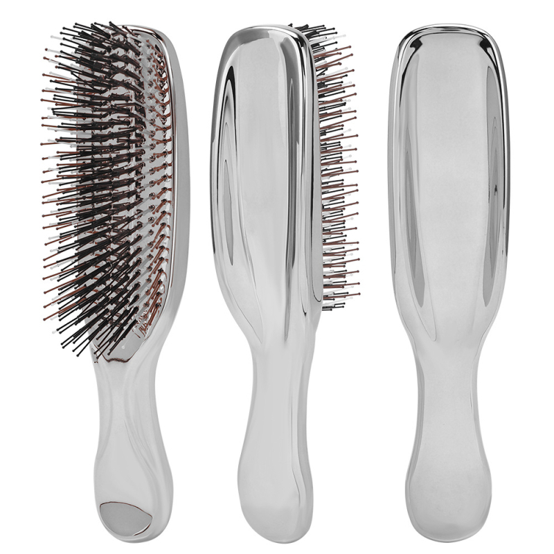 Wangxin elektroplatált ABS hajkefe nedves és száraz használatra – simítás, masszázs, fejbőr tisztítása, antistatikus