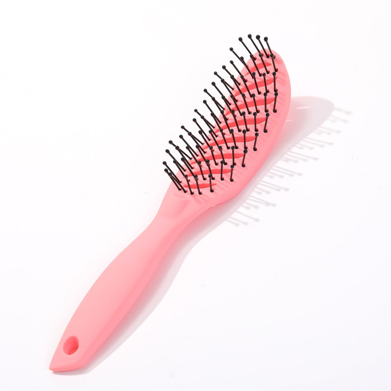 Гребен за коса: сухо и мокро използване, кух девет-зъбен гребен, извита форма от широк към тесен, пластмасов, произход Нингбо