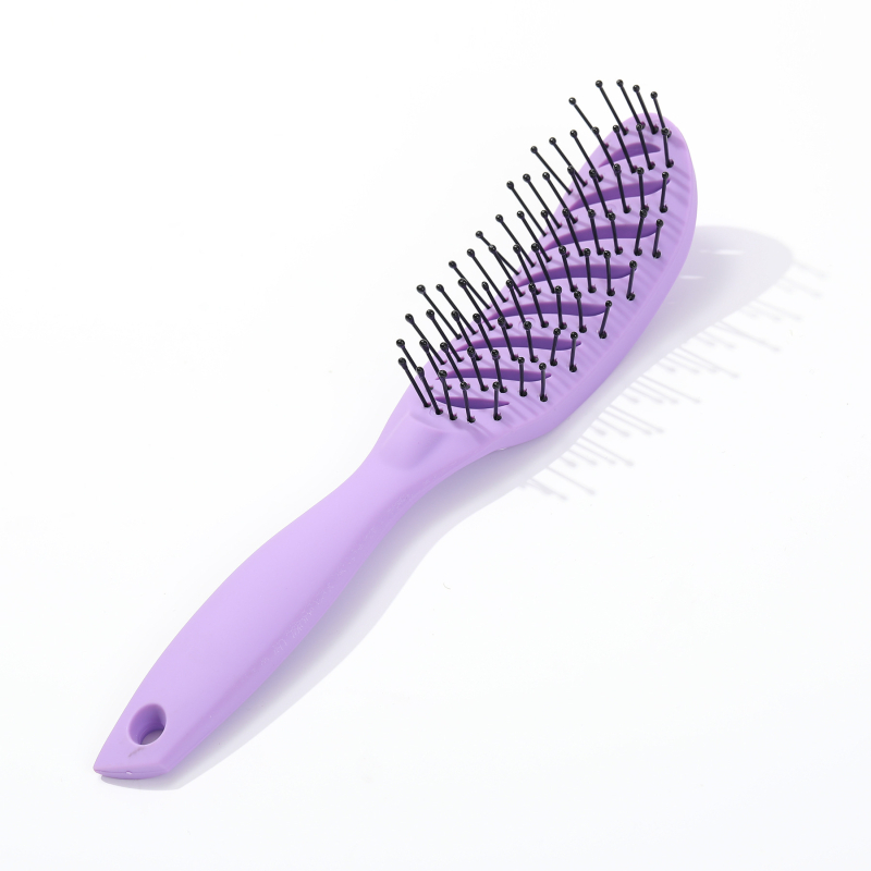 Гребен за коса: сухо и мокро използване, кух девет-зъбен гребен, извита форма от широк към тесен, пластмасов, произход Нингбо