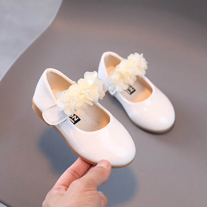 Lány Hercegnő cipő Velcro zárással, PU felsőrész, virágos mintázat, légáteresztő, csúszásmentes, 1–6 éveseknek, tavasz–ősz