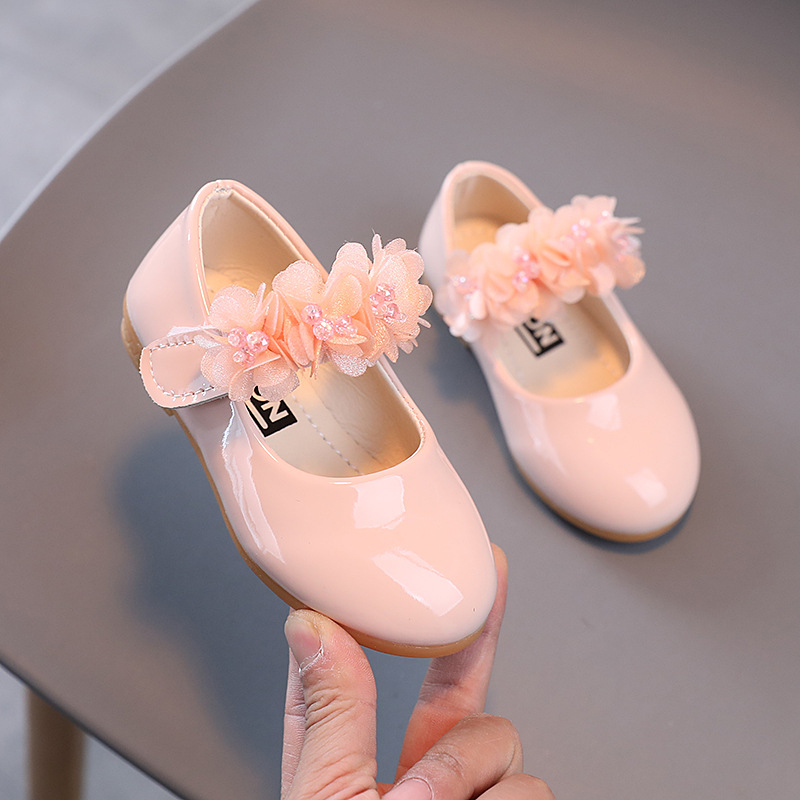 Lány Hercegnő cipő Velcro zárással, PU felsőrész, virágos mintázat, légáteresztő, csúszásmentes, 1–6 éveseknek, tavasz–ősz